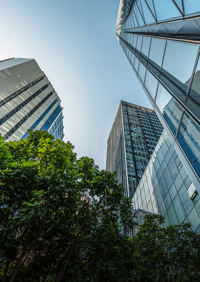 Construction Image of steel-based high-rise buildings